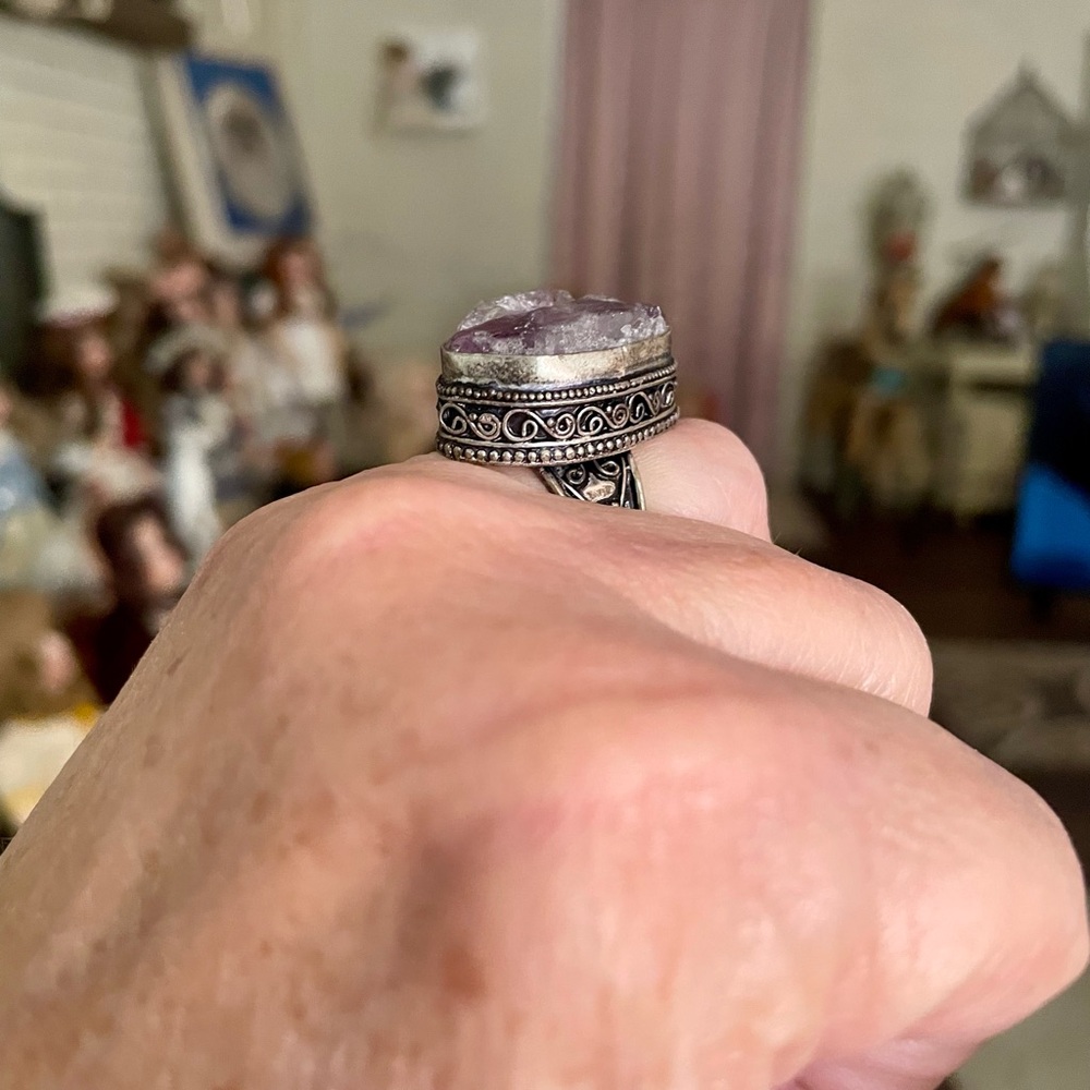 Raw Amethyst Sterling Silver Ring - image 6